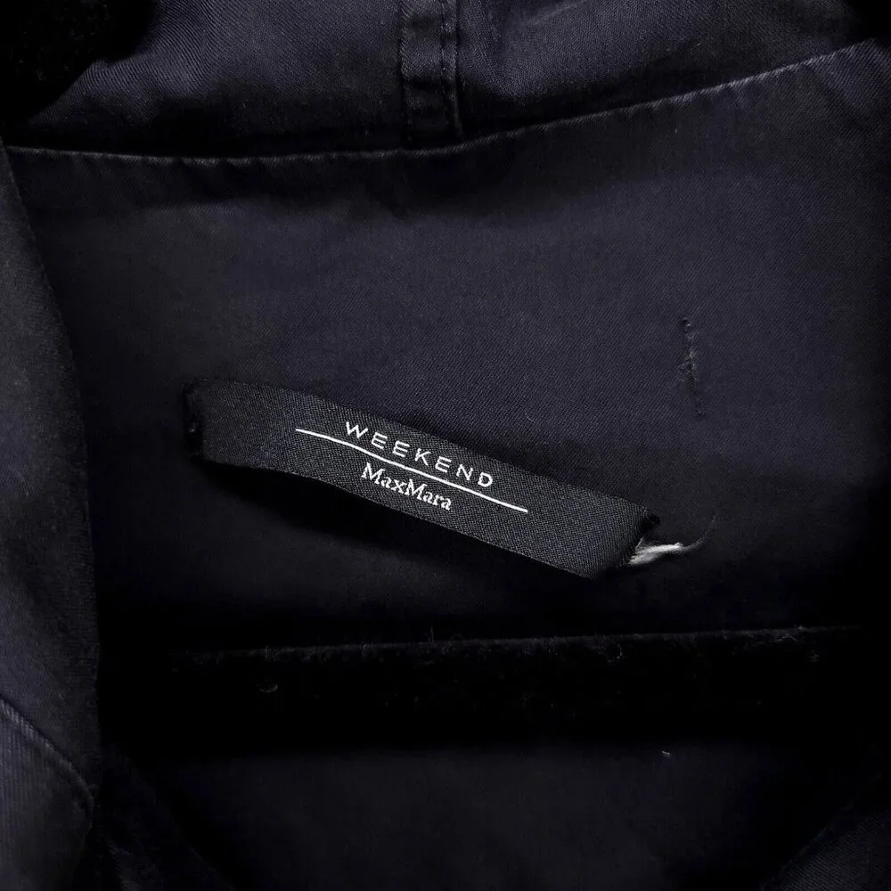 Weekend Max Mara Full Zip Hoodie Jacket Size 12 Black Pockets Drawstring - Picture 8 of 15
